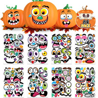 DUJAA large pumpkin face stickers with eyes, mouths and eyebrows for Halloween