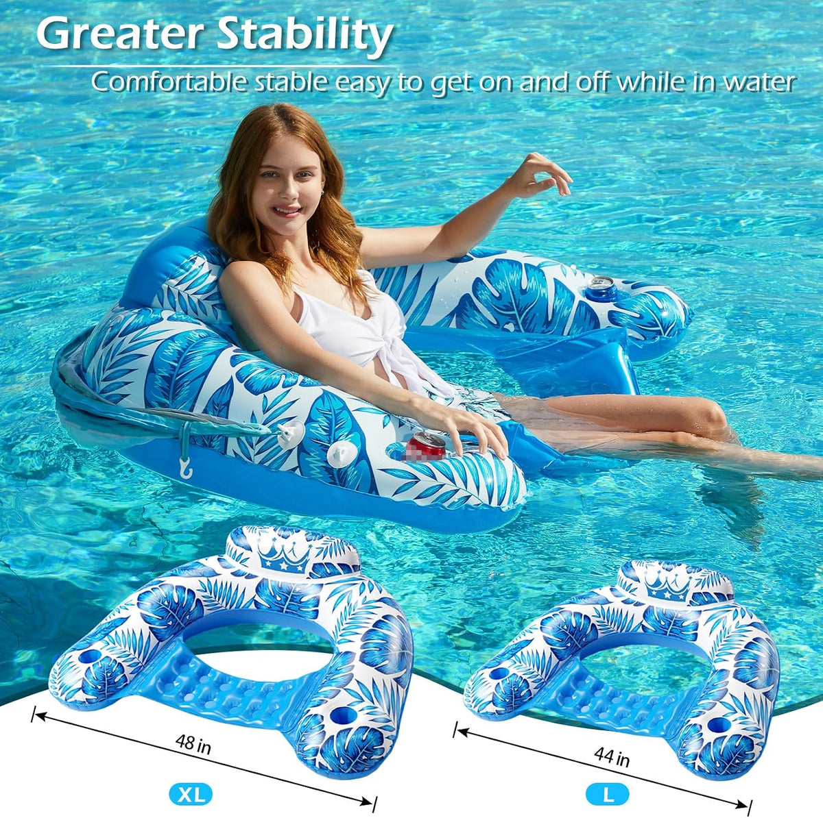 Jasonwell Pool Float with Canopy - blue / X-Large - image 2