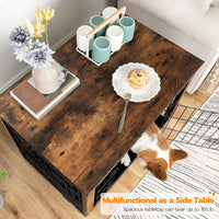 HOOBRO Dog Crate Furniture, 38.6" Large Dog Kennel Indoor - 31.5"L x 21.7"W x 25.4"H / Rustic Brown - image 3