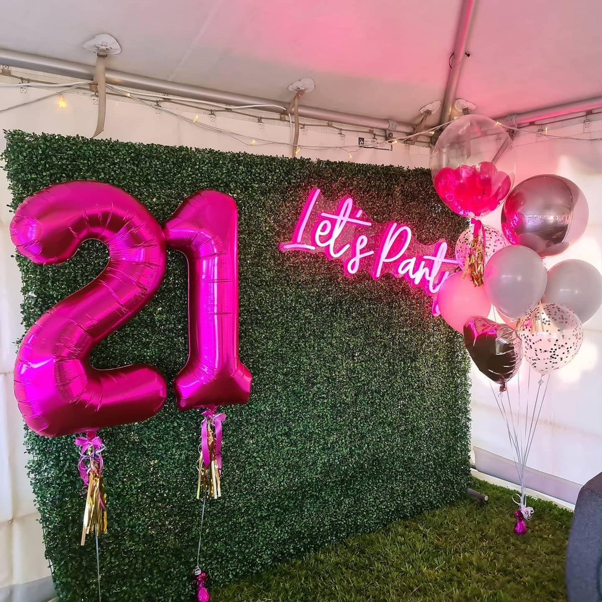 Navy Blue 1 Balloon, Number Balloon 40 Inch - Hot Pink / Number 21 - image 3