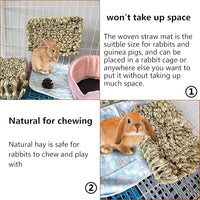 Hamiledyi Rabbit Grass Bed 2PCS Guinea Pig Hay Mat Bunny Natural Straw Woven Bed Rabbit Handmade Bedding Sleeping Grinding Nesting and Chewing Toy for Rabbit Guinea Pig Chinchilla Hedgehog Hamster
