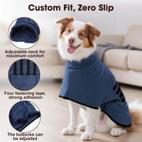 Microfiber Dog Bathrobe, Super Absorbent Dog Drying Coat – Essentials for Dogs - Dark Blue / XX-Large - image 2