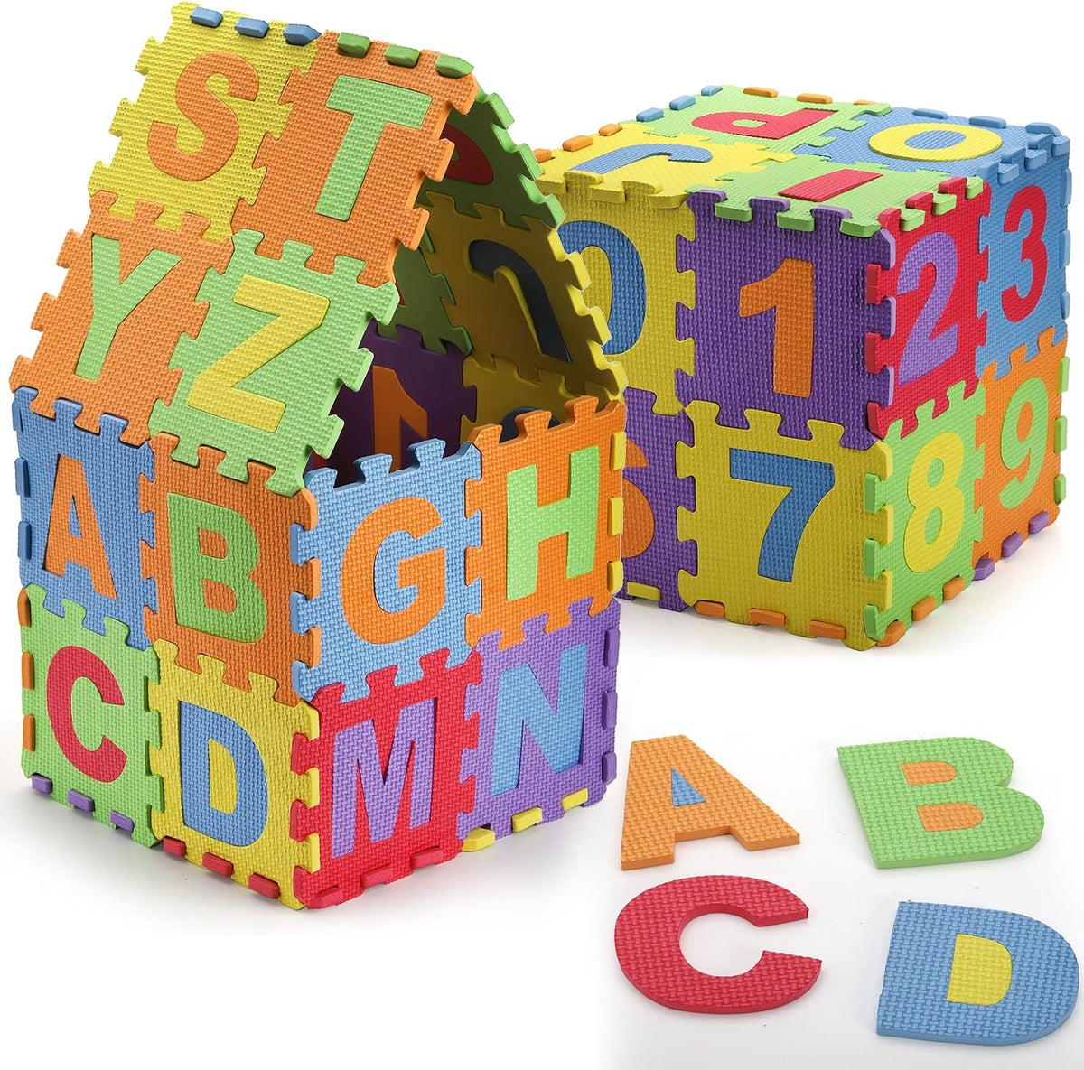 Suwimut foam play mat with 36 colorful alphabet and number interlocking tiles - view 4