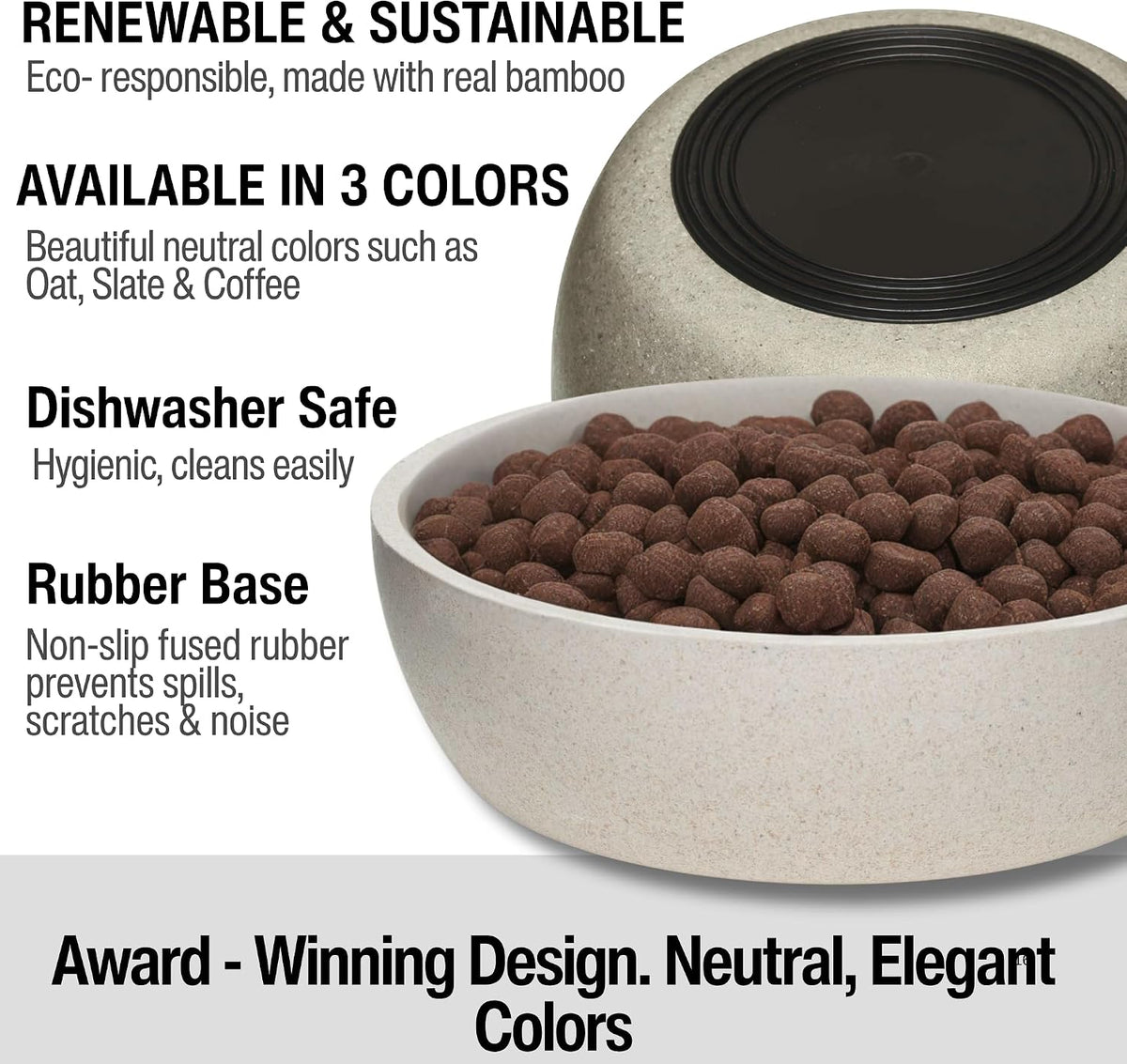 Loving Pets, Dolce Bamboo - Oat Beige / Large Bowl - image 2