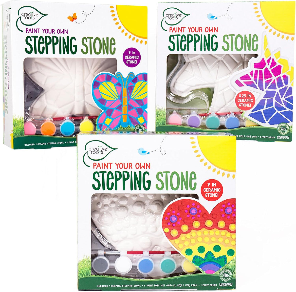 Creative Roots Paint Your Own Stepping Stone Kit - 3 Pack Mystical