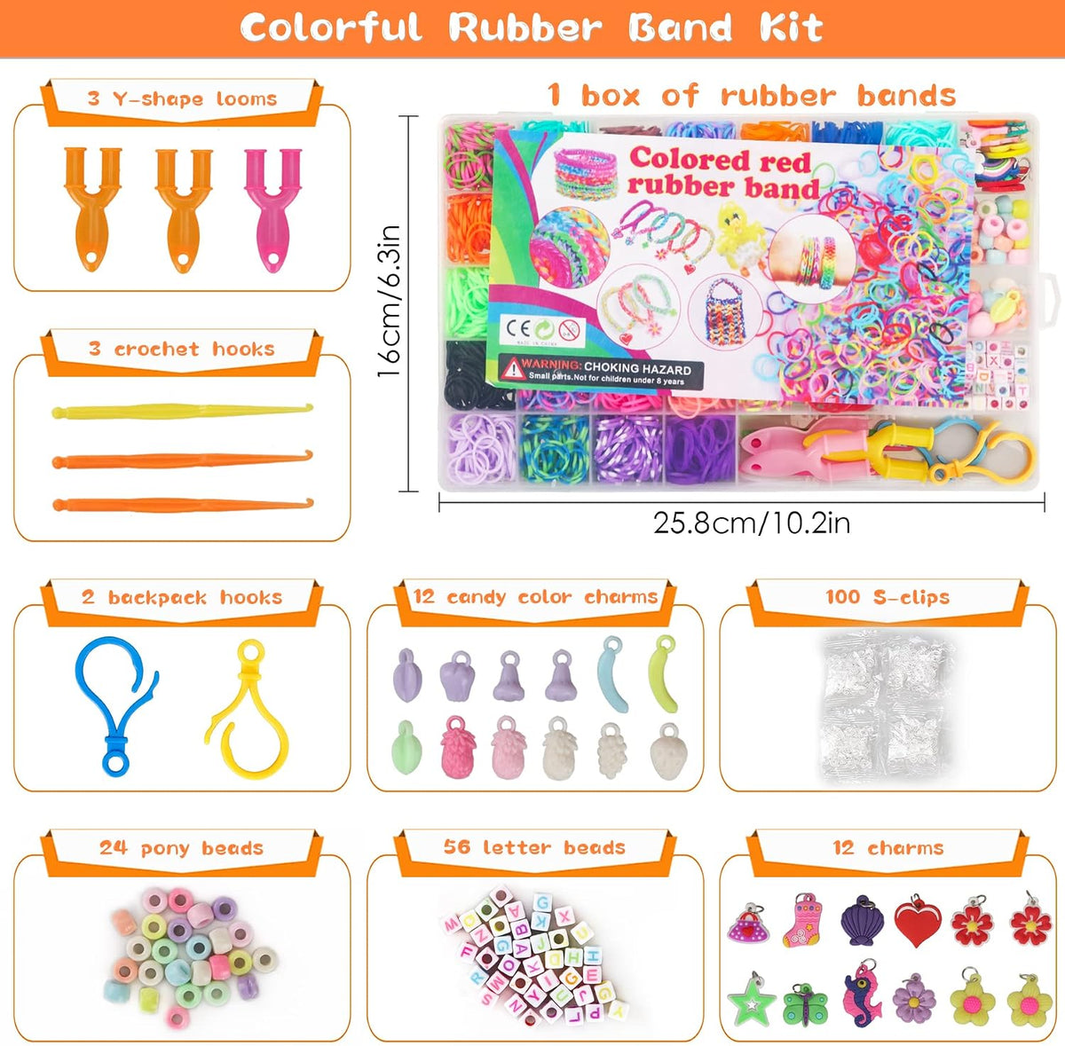 Loom Rubber Band Bracelet Kit, 3000+ 30-Color, Storage Case - Multicolor 3000+ - image 3