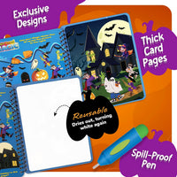 ArtCreativity Halloween water coloring books 4 pack with pumpkins, ghosts and bats and water pens - view 3