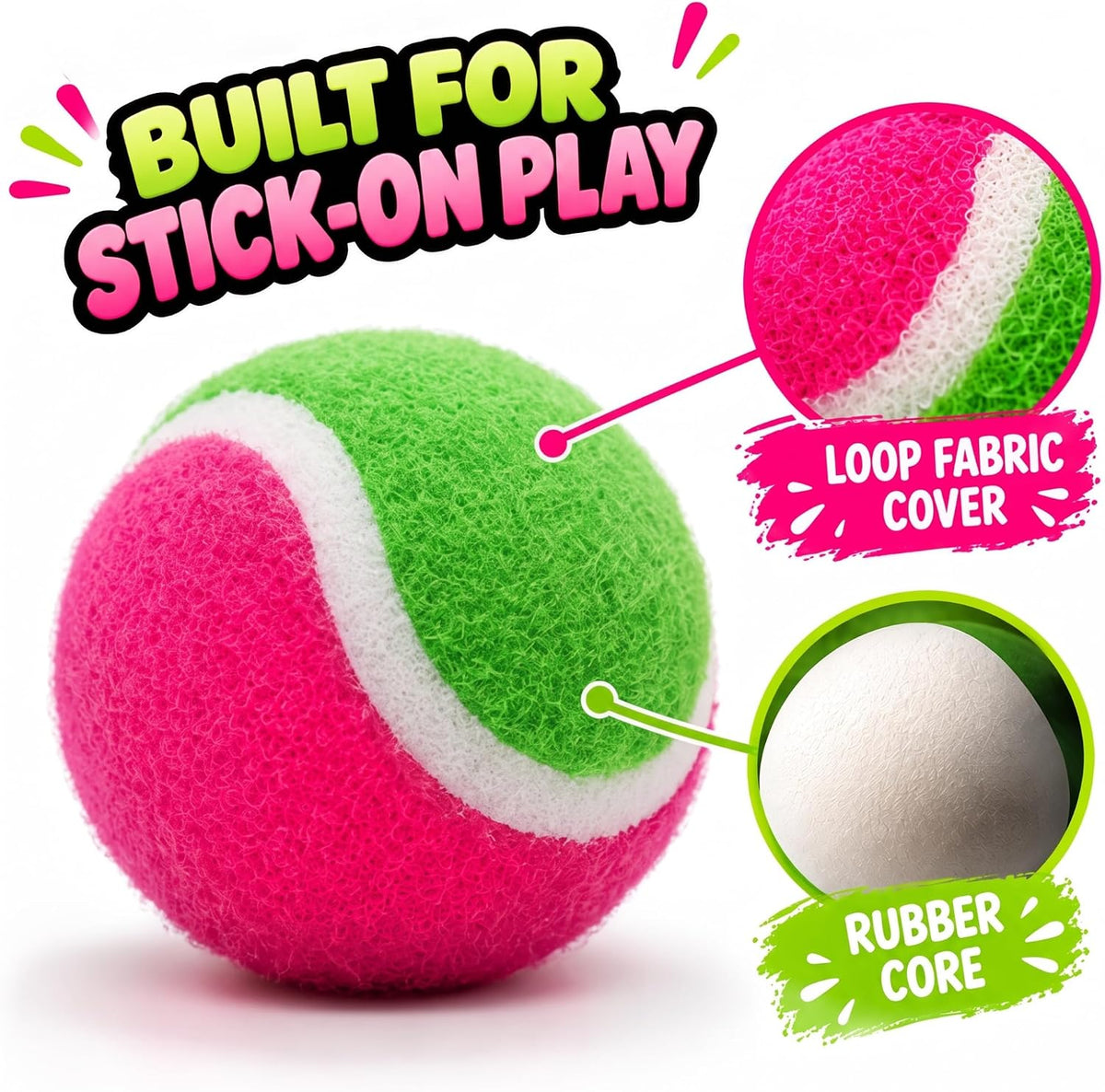 Liberty Imports toss and catch replacement balls, 12 pack of hook and loop sticky balls - view 2