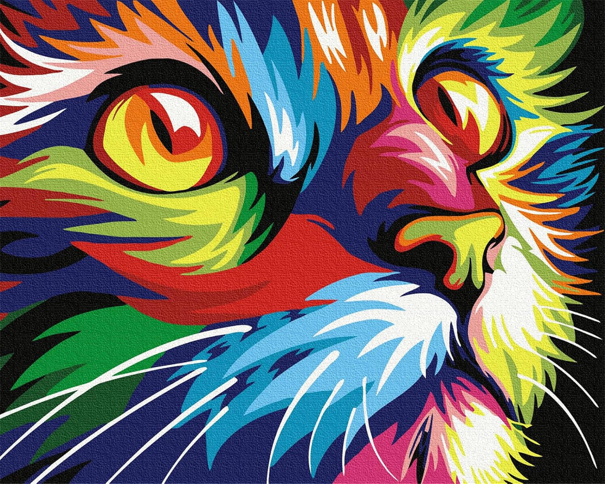 Komking paint by numbers kit for adults, colorful wolf design on 16x20 inch canvas - view 4