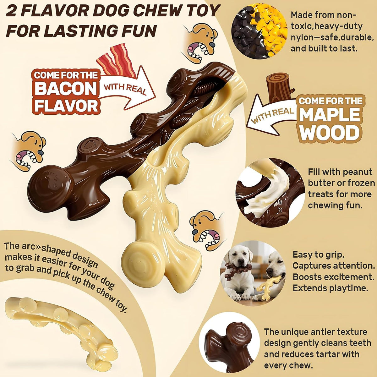 2 Pack Dog Chew Toys for Aggressive Chewers - image 3
