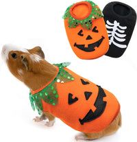Halloween Guinea Pig Clothes - Orange and Black / XXXS