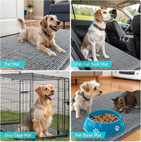 OLANLY Dog Door Mat Set 4-Piece 30x20, Absorbs Moisture and Dirt, Absorbent Non-Slip Washable Doormat, Quick Dry Chenille Mud Mat for Dogs, Entry Indoor Entryway Carpet for Inside Floor, Grey