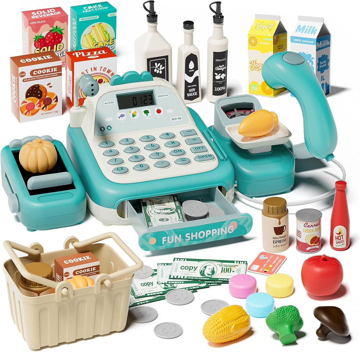 49Pcs Cash Register Toy Set - Green