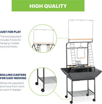 Prevue Pet Products Parrot Play Stand with Wheels, Black - Small - image 3