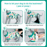 Dog surgery recovery suit with magic tapes, stretchy breathable fabric, sizes XS to 2XL - view 4