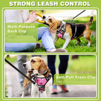 WINSEE Dog/Pet Harnesses No Pull with Dog Collar - Large / Pink Camo - image 2