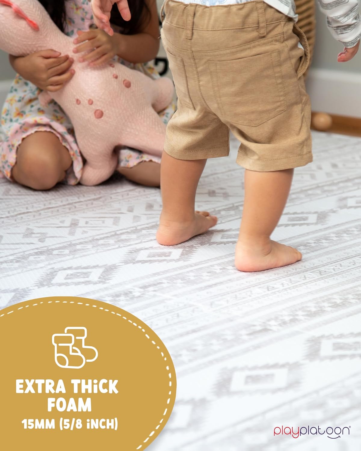 Play Platoon Kids Play Mat, 9 Tile 72x72 Inch - 96"L x 96"W x 0.6"Th / Canyon - image 3