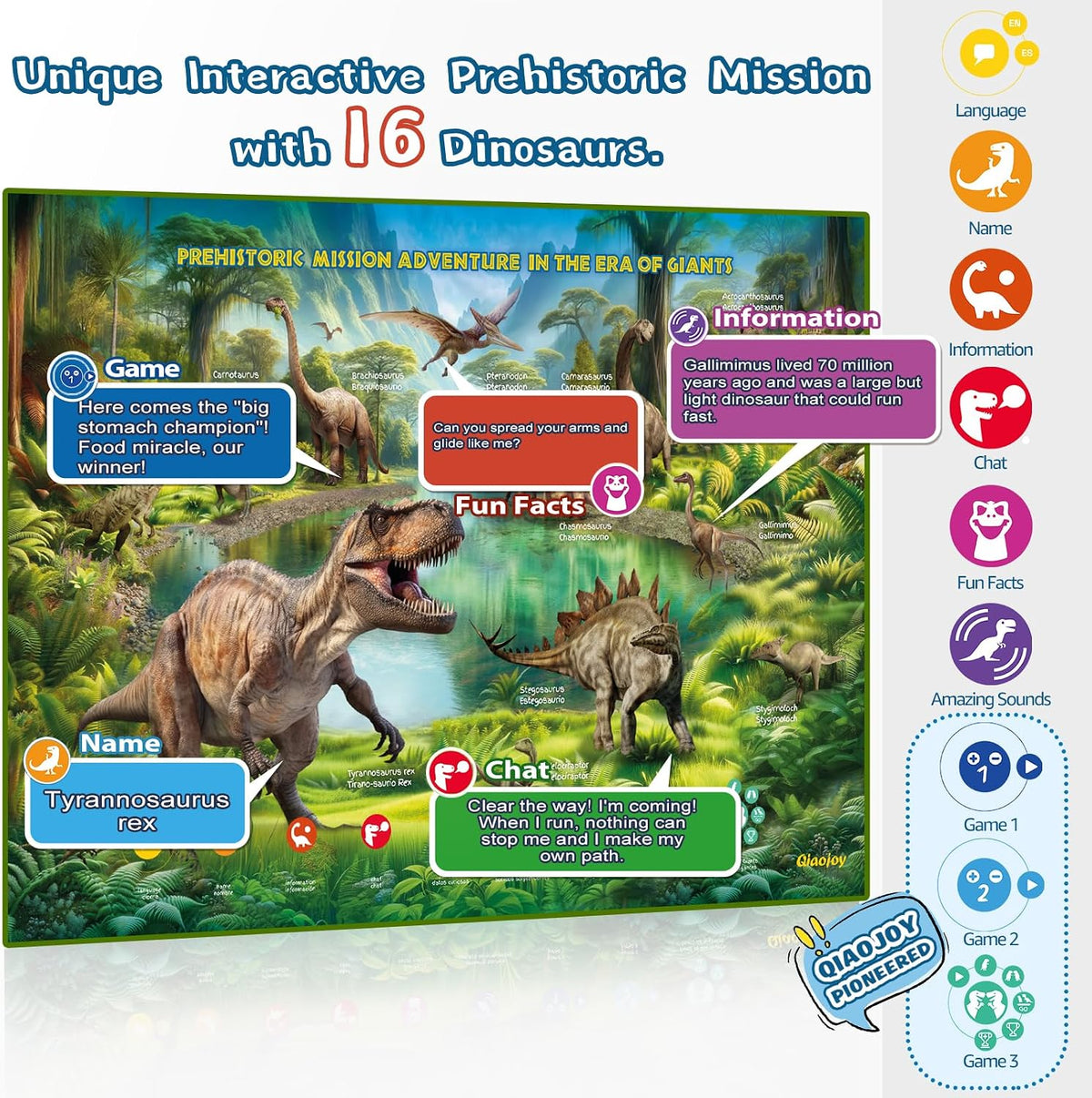 Qiaojoy bilingual talking USA map and solar system poster set with audio pen - view 13