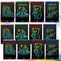 Tinlade 12 Pack LCD Writing Tablet for Kids - Pink, Green, Red, Blue / 12 Inch