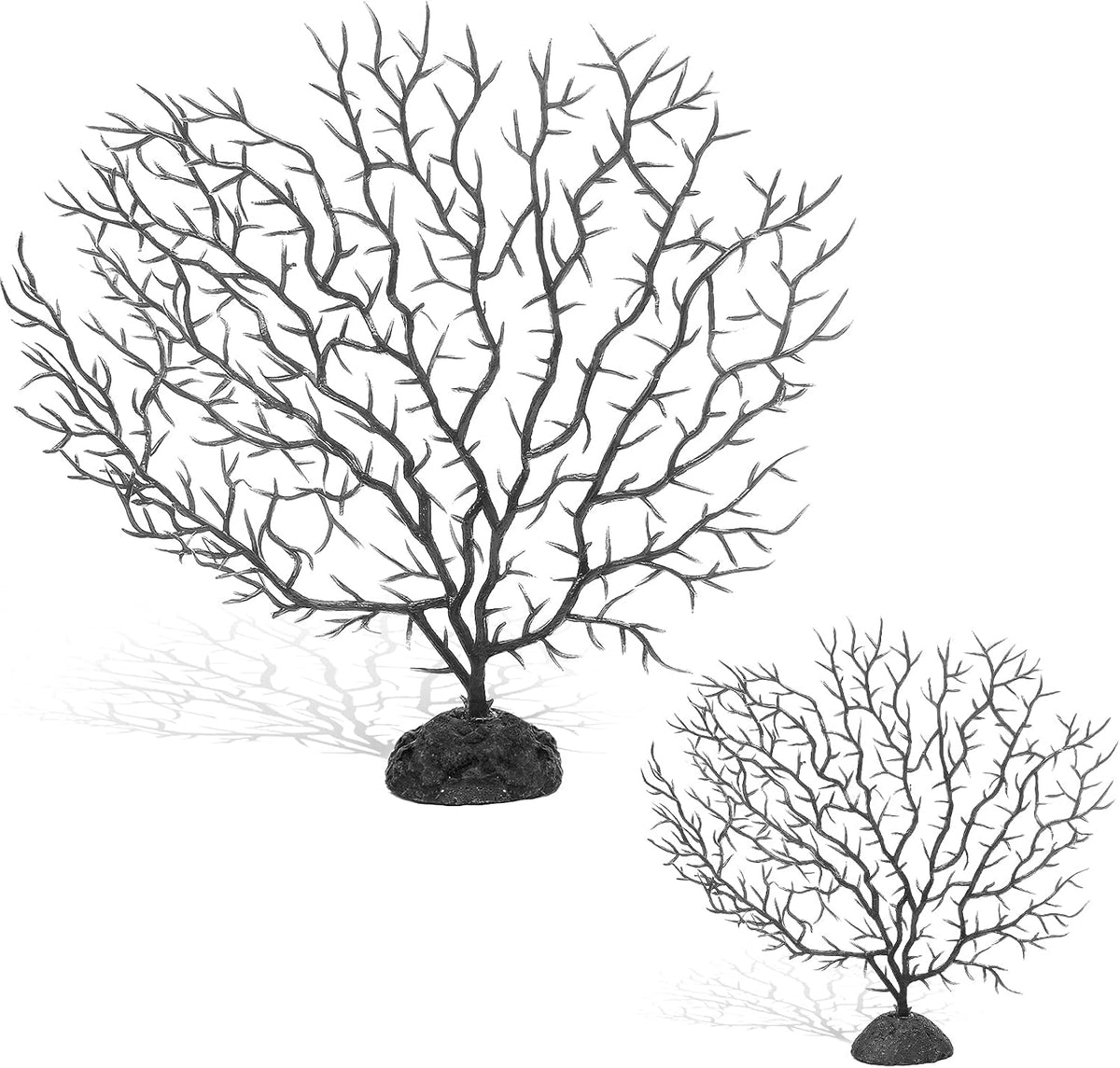 Piutouyar 2 Pcs Sea Fan Coral Decorations - Black