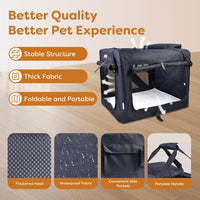 JESPET 3 Door Soft Dog Crates Kennel - Graphite Black / X-Large(36"L x 24"W x 27"H) - image 2