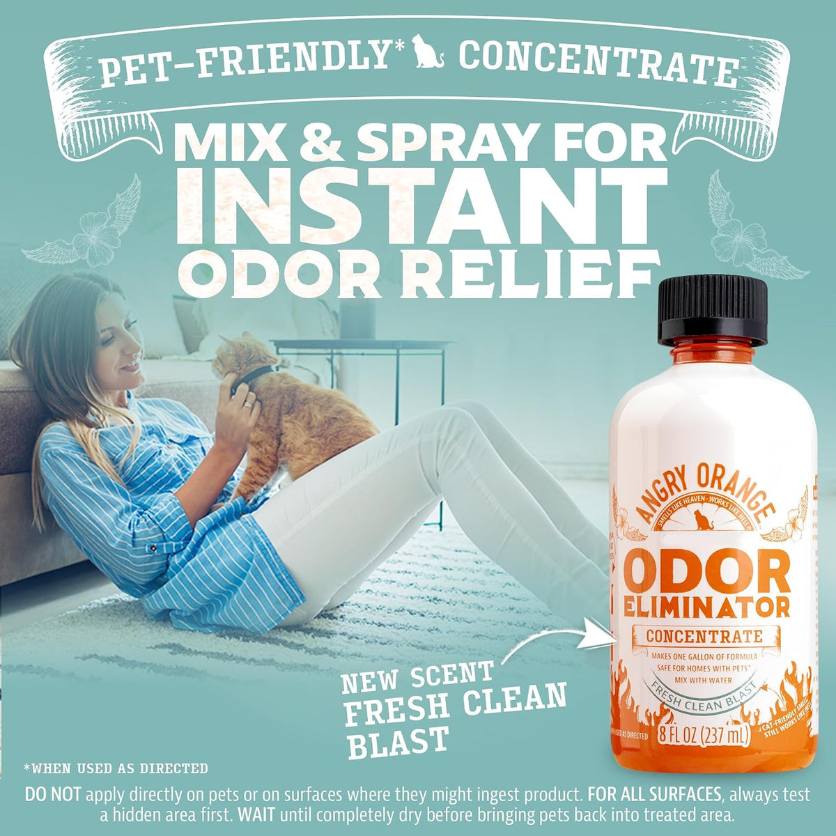 Angry Orange Pet Odor Eliminator Concentrate - Fresh / 8 Fl Oz (Pack of 1) - image 2
