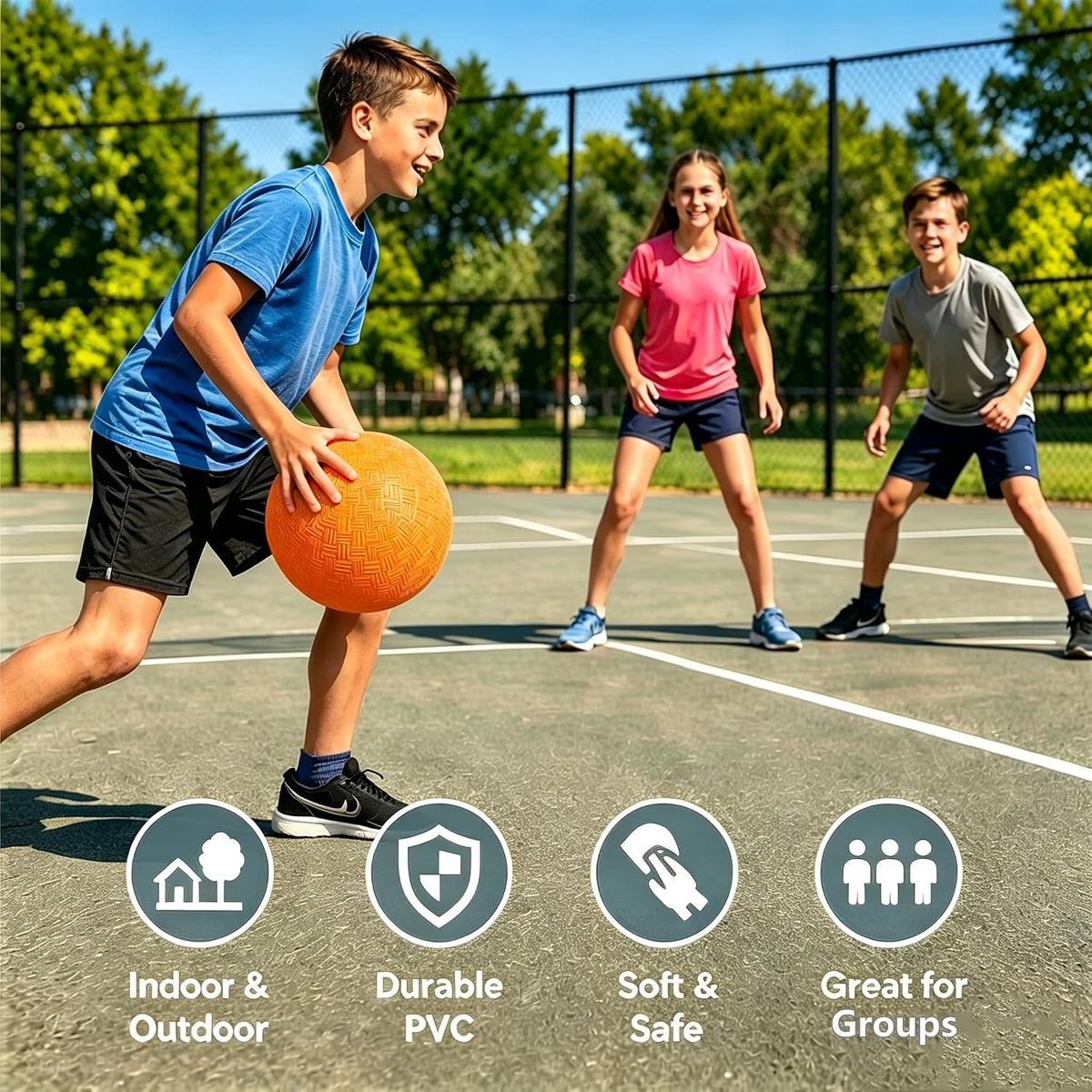 YNHFIFI 8.5 inch rainbow playground ball for kickball, dodgeball and four square - view 16