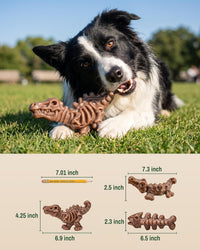 3-Pack Dog Toys for Aggressive Chewers 25-90 lbs, Bacon Flavored - image 3