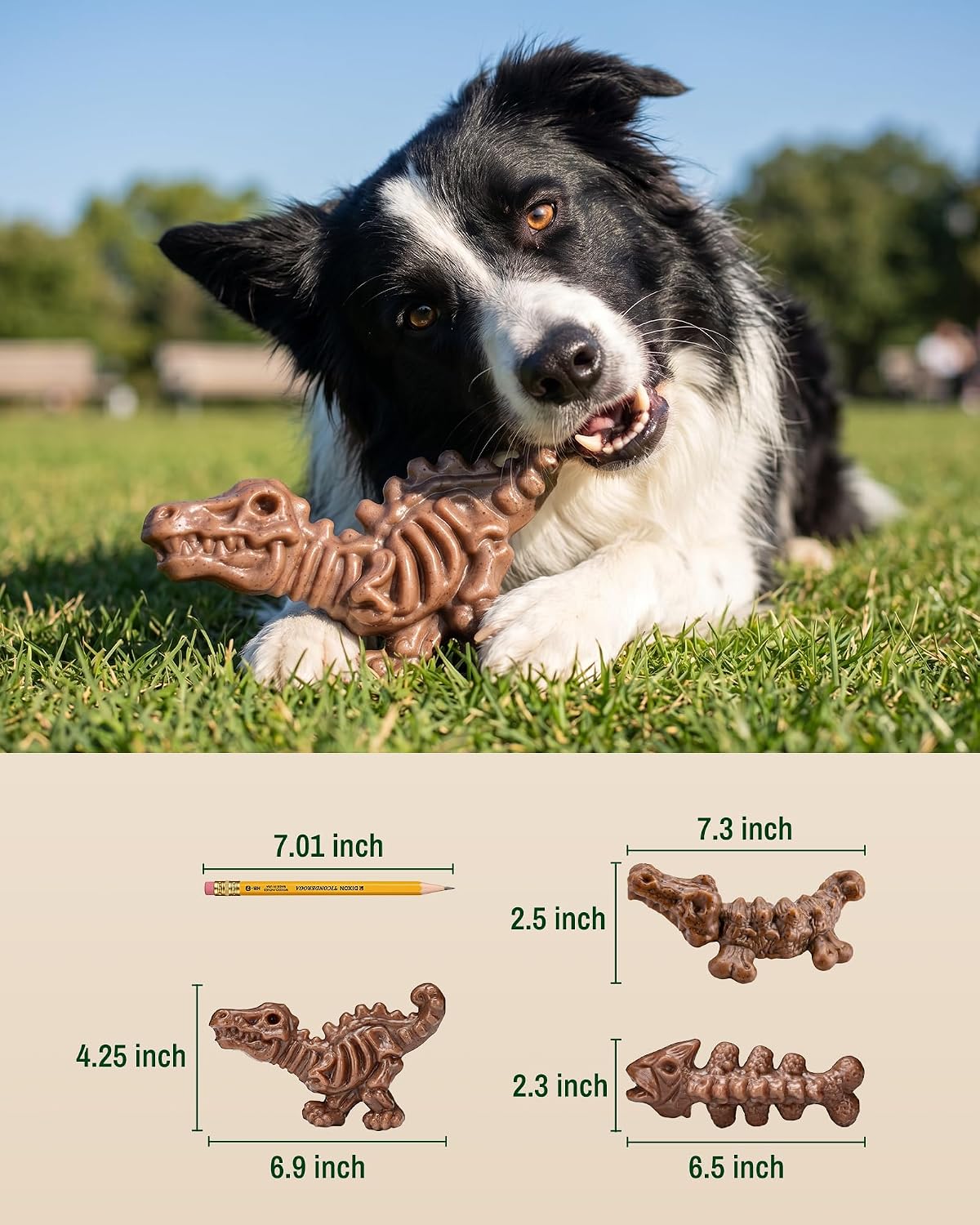 3-Pack Dog Toys for Aggressive Chewers 25-90 lbs, Bacon Flavored - image 3
