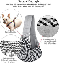 Dog and Cat Sling Carrier, Hands Free Reversible Pet Papoose Bag - Classic Grey - image 3