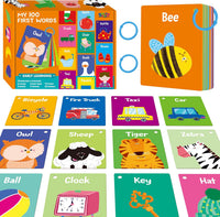SpriteGru Spanish flashcards for toddlers with colorful cartoon images on rings - view 4