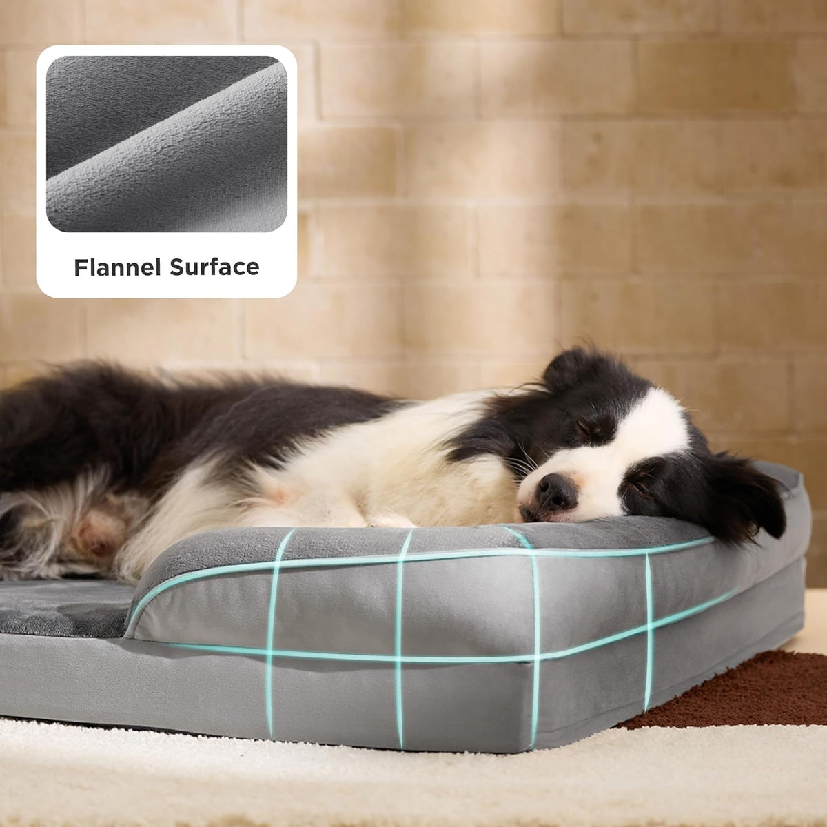 Bedsure Orthopedic Dog Bed Medium Washable Original Design - Grey / 42"l X 32"w X 6.5"th - image 2
