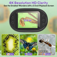 Kids Digital Microscope Science Gift: Complete STEM Toy Kit for Ages - Purple - image 3