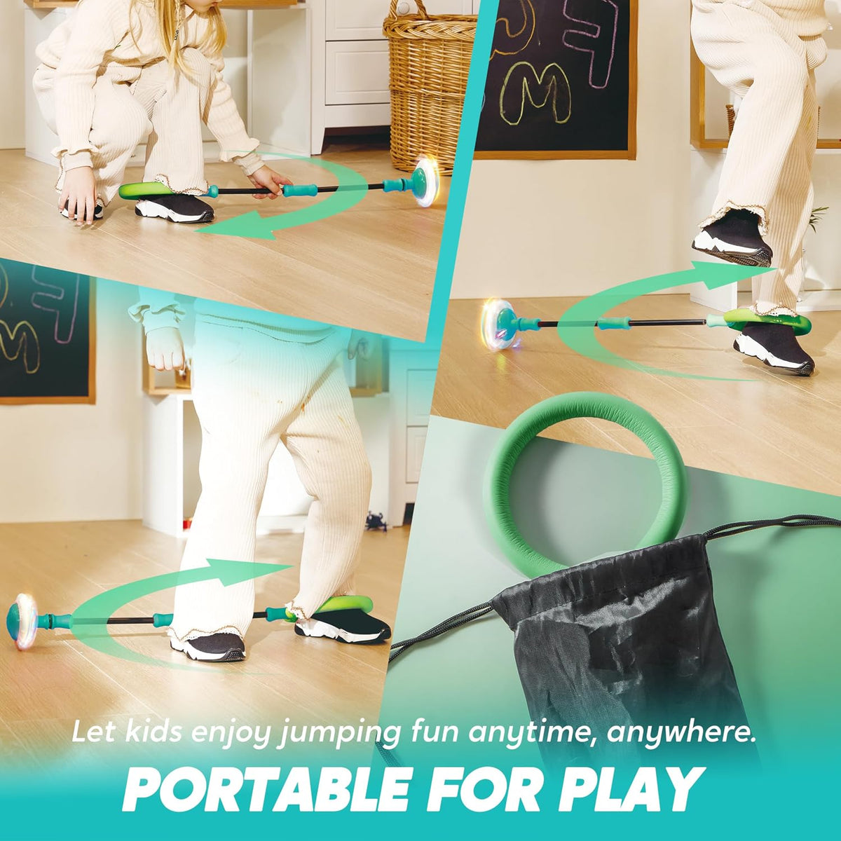 JOYIN Green Ankle Skip Ball with Flashing Lights - Forest - image 4