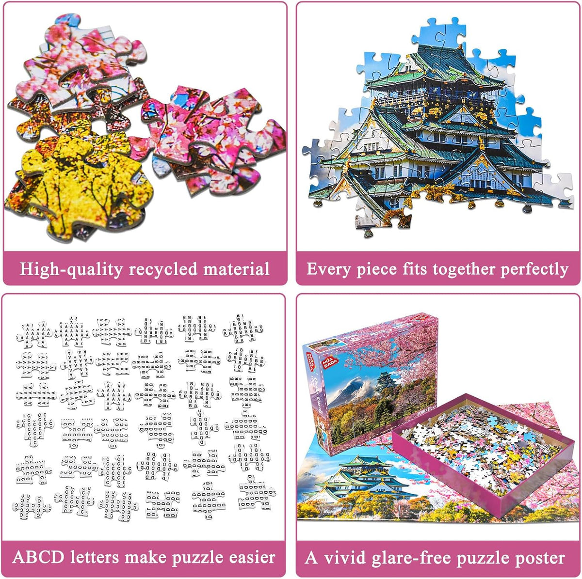 1000 Piece Jigsaw Puzzle, French Riviera Flower Market - Osaka Castle - image 4