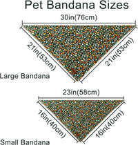 Summer Dog Bandana, UP URARA PUP Strawberry Triangle Bid Scarf for Medium Large Dogs, Cotton - Leaves / S - image 4