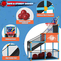 Arcade Basketball Game Set Boy Toys Indoor Outdoor Kids Basketball - Blue - image 2
