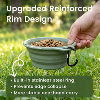 OHMO Collapsible Dog Bowls for Pet Travel, Coral&Brick Red - Steel 2x12oz / Coral&Sage Green - image 3
