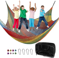 Climbing Cargo Net 6.5' x 9.8' for Outdoor Treehouse – Fun for Kids & Family - 6.5‘ x 9.8‘ / Multicolour