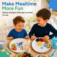 Tiny Expressions Construction Plates for Toddlers, 10" Set of 4 - Multicolor / Space Adventure - image 3