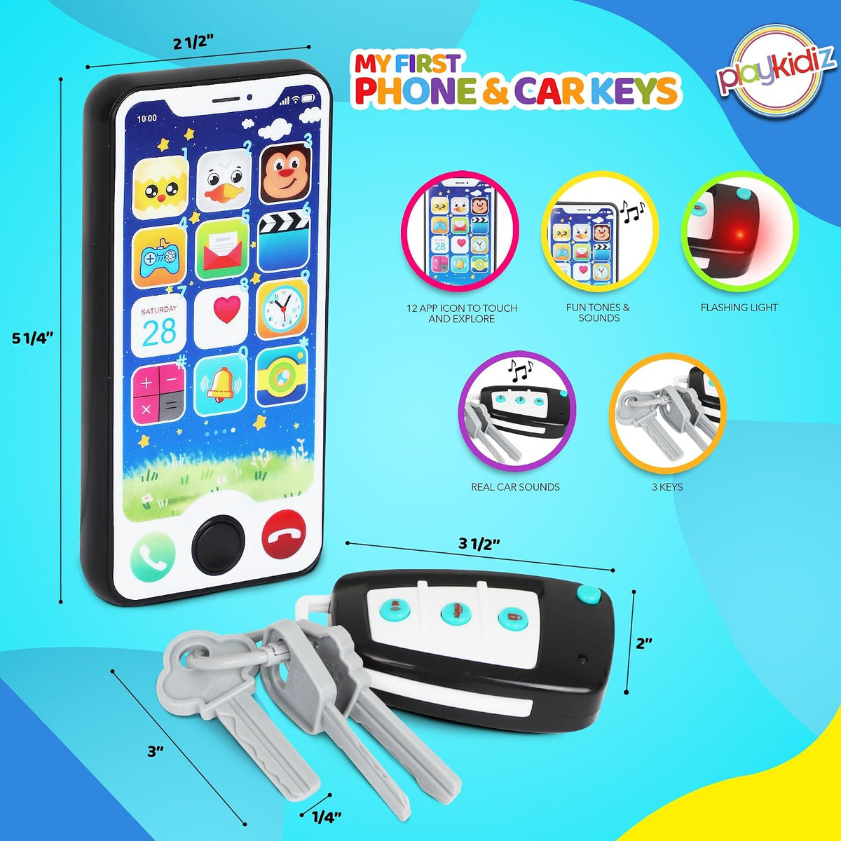 Toy Car Keys, Real Looking Play Toddler Remote Car Key - Phone & Keys - image 3