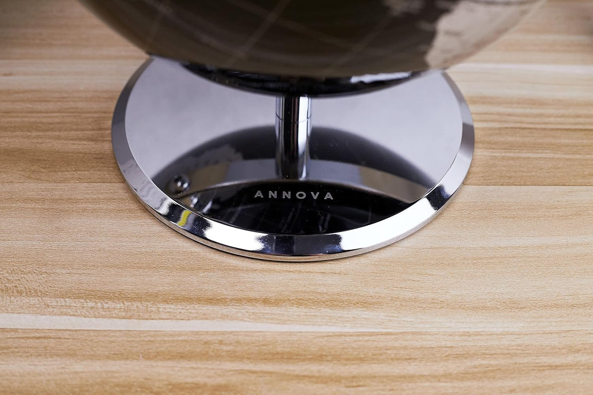 ANNOVA Metallic World Globe Black - 10-Inch - image 2