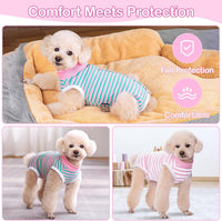 Dog recovery suit onesie for female dogs after spay surgery, sizes S to XL, patterned - view 4