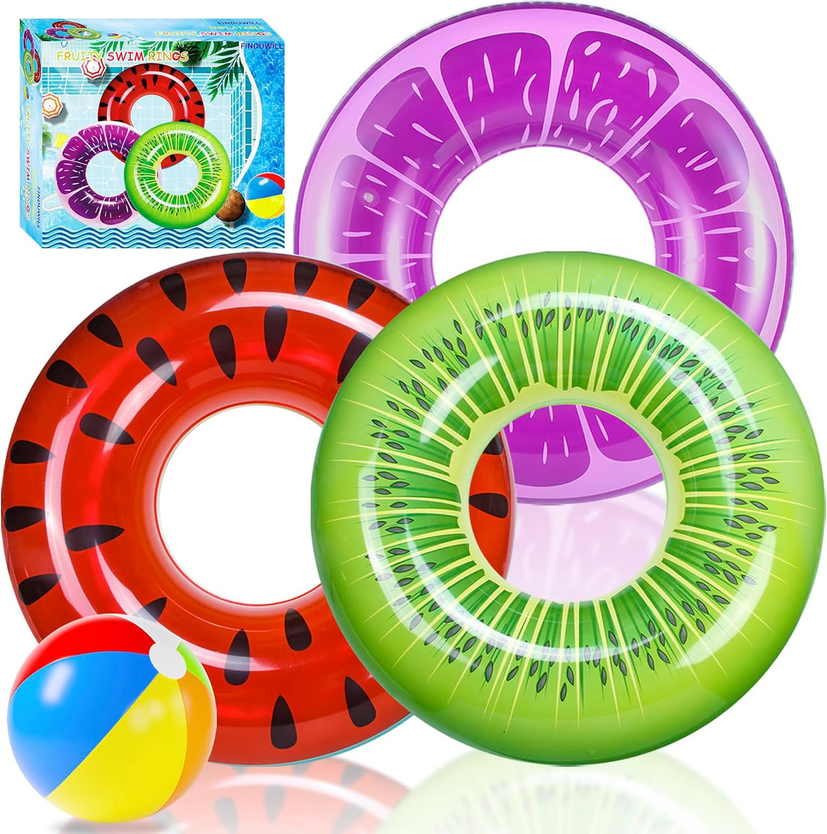 FindUWill Pool Floats Kids, Pool Swim Tubes Rings - Grape Purple