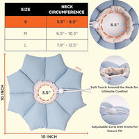 Puffy Crew Soft Cat Cone Collar, Adjustable Waterproof Recovery Collar, Lightweight Elizabethan e Collar for Cats of All Breeds (Blue, Small, Neck Circumference 5.5'' - 8.5'')