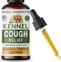Kennel Cough Herbal Drops for Dogs & Cats - Cough Relief - Throat Soother - Dry and Wet Pet Cough - Made in US - 2 Fl Oz