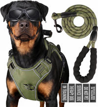 Dog Harness and Leash Set for Large Dogs - Army Green / S