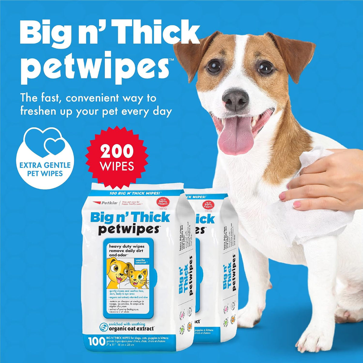 Petkin Big N' Thick Petwipes – Essentials for Dogs - 2 - image 2