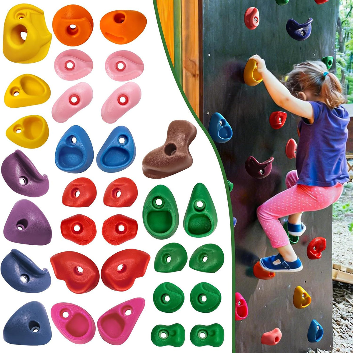 SEKKVY 18PCS Ninja Tree Climbing Kit - 32 Climbing Holds