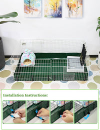 Guinea Pig Litter Box, Hay Holder, Cage Liner - 24"x47" / Green - image 4
